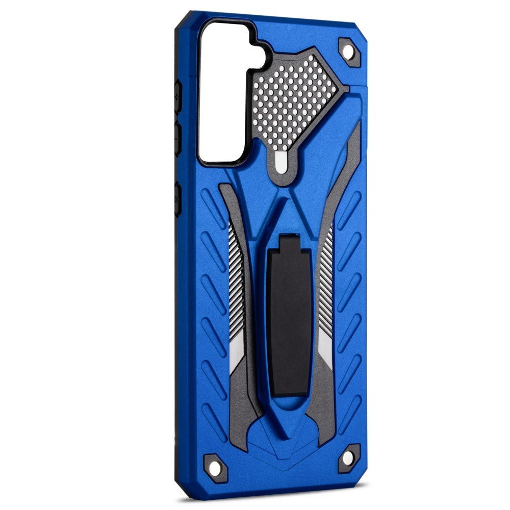 Shock Absorption PC + TPU Hybrid Phone Case with Kickstand for Samsung Galaxy S21 Plus 5G - Blue – Image 2