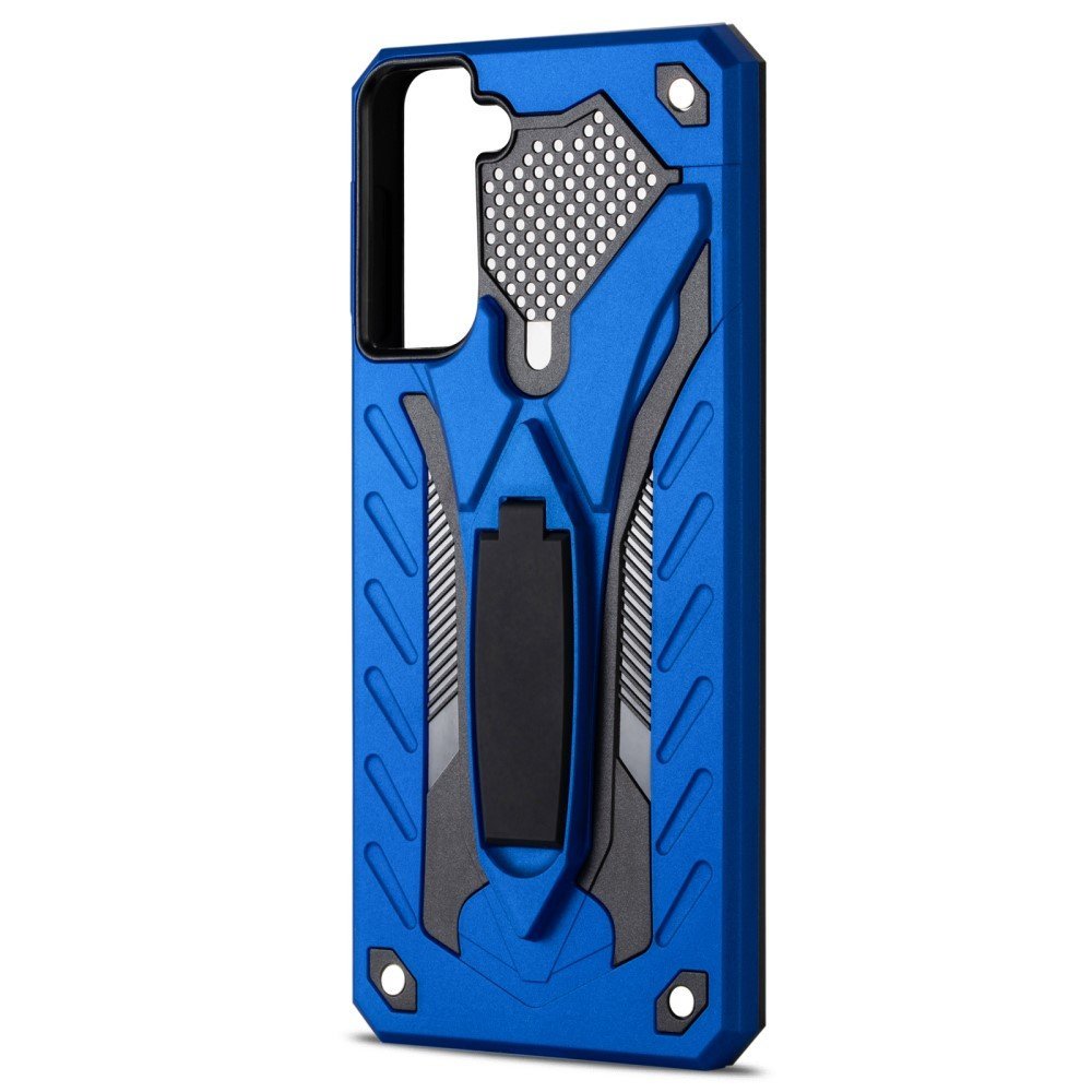 Shock Absorption PC + TPU Hybrid Phone Case with Kickstand for Samsung Galaxy S21 Plus 5G - Blue – Image 3