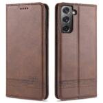 Étui portefeuille AZNS pour Samsung Galaxy S21 4G/5G - Café