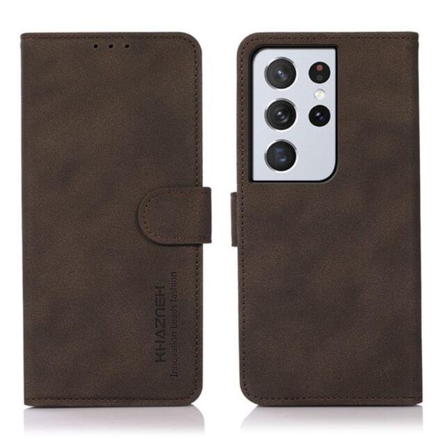 Étui portefeuille KHAZNEH pour Samsung Galaxy S21 Ultra 5G - Marron