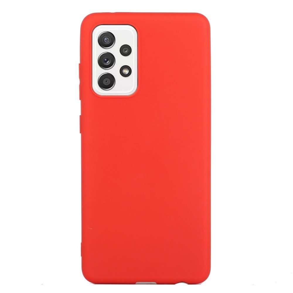 Matte Skin Shockproof TPU Phone Case Shell Cover for Samsung Galaxy A72 5G / 4G - Red
