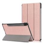 Étui en cuir tri-fold pour Samsung Galaxy Tab S7 FE/S7 Plus/S8+ - Or Rose