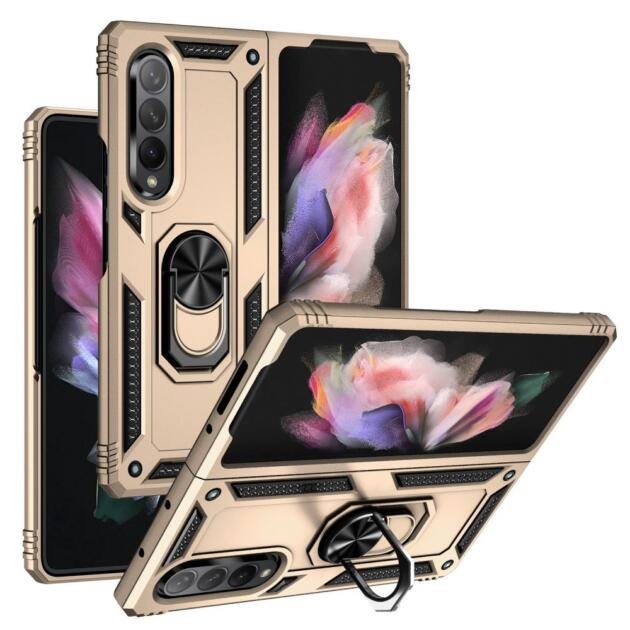 Coque avec support annulaire pour Samsung Galaxy Z Fold3 5G - Or