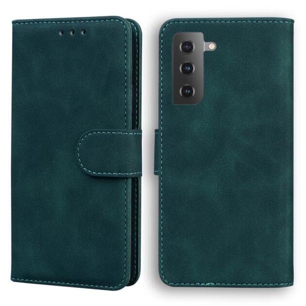 Étui portefeuille en cuir pour Samsung Galaxy S22 - Vert