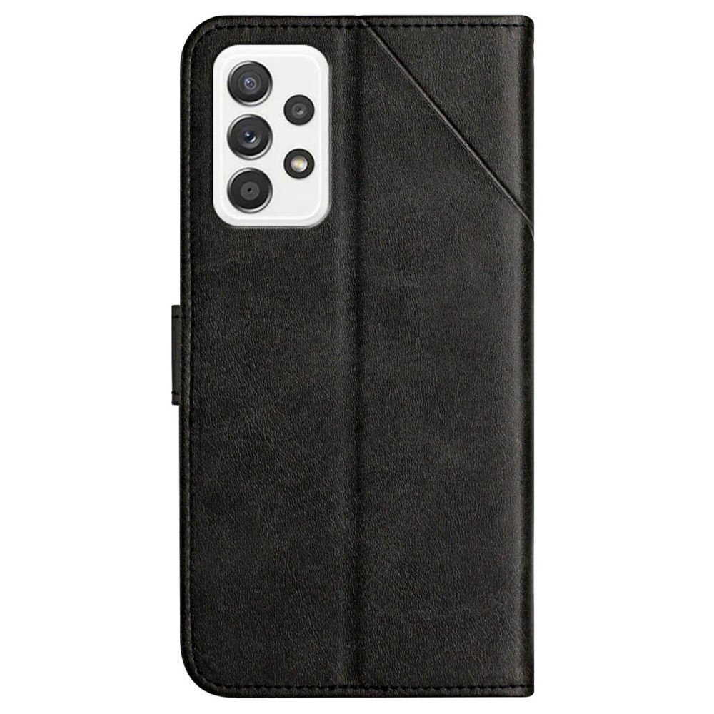 For Samsung Galaxy A33 5G Imprinting Lines PU Leather Stand Wallet Phone Case Full Protection Cover - Black – Image 3