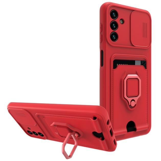 Coque avec support annulaire pour Samsung Galaxy A13 5G/A04s - Rouge