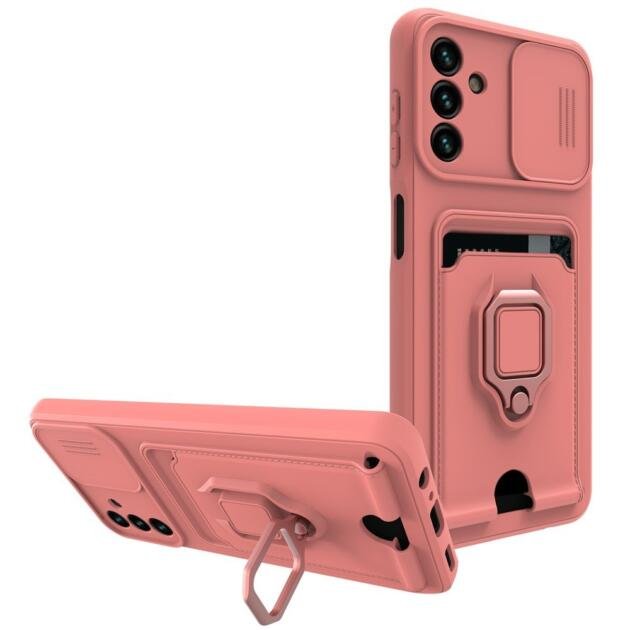Coque avec support annulaire pour Samsung Galaxy A13 5G/A04s 4G - Rose