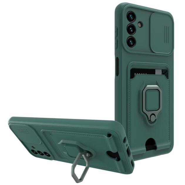 Coque avec support annulaire pour Samsung Galaxy A13 5G/A04s - Vert