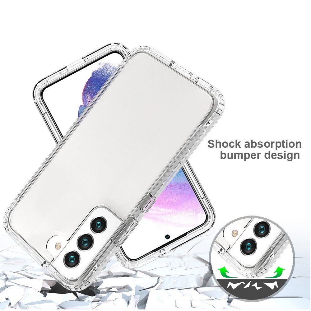 For Samsung Galaxy S22 5G Clear Gradient Color Mobile Phone Case Detachable 2-in-1 Design TPU + PC Phone Shell - Gradient Black – Image 2