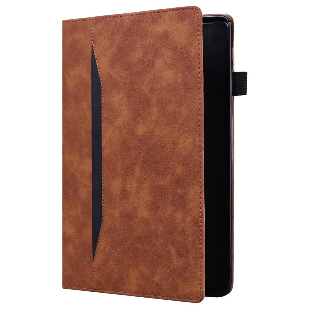 For Samsung Galaxy Tab S8 Ultra PU Leather Tablet Case Foldable Stand Wallet Shockproof Shell with Pencil Holder - Brown – Image 2