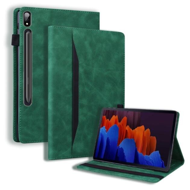Étui en cuir pour Samsung Galaxy Tab S8 Ultra - Vert