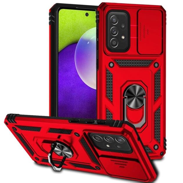 Coque avec support magnétique pour Samsung Galaxy A73 5G - Rouge