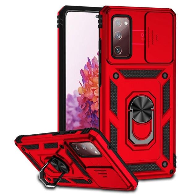 Coque avec cache caméra coulissant pour Samsung Galaxy S20 FE - Rouge