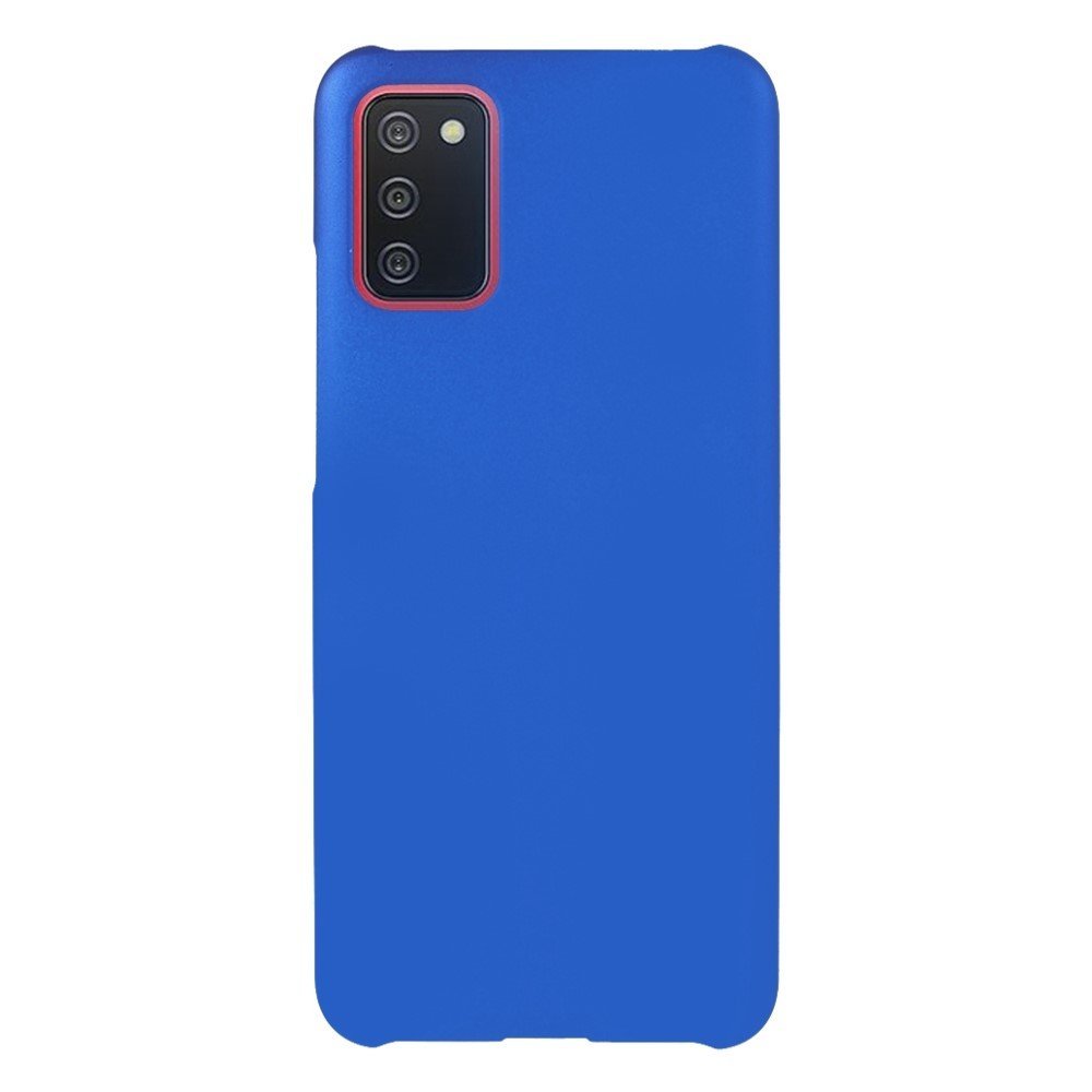 For Samsung Galaxy A03s (164.2 x 75.9 x 9.1mm) Glossy Surface Slim Case Rubberized Hard PC Protective Phone Cover - Blue