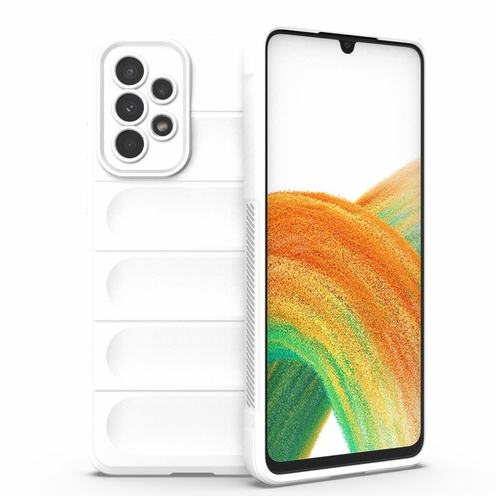 Cell Phone Cover Bag for Samsung Galaxy A73 5G, Drop Resistant TPU Rugged Back Phone Case - White