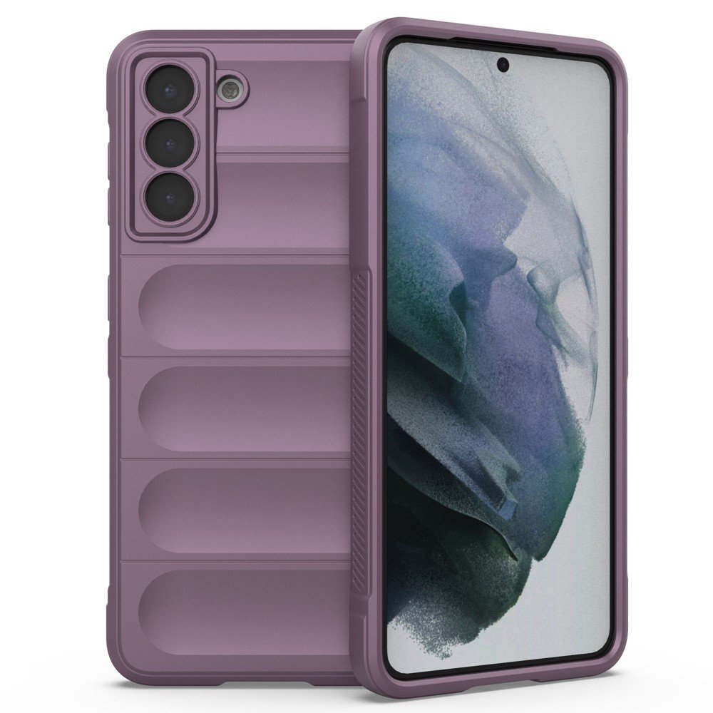 For Samsung Galaxy S21 5G Rugged Soft TPU Back Cover Shockproof Anti-wear Phone Shell Case - Light Purple