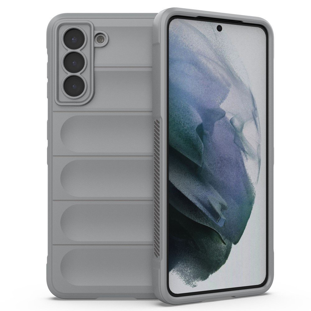 For Samsung Galaxy S21 5G Rugged Soft TPU Back Cover Shockproof Anti-wear Phone Shell Case - Light Grey