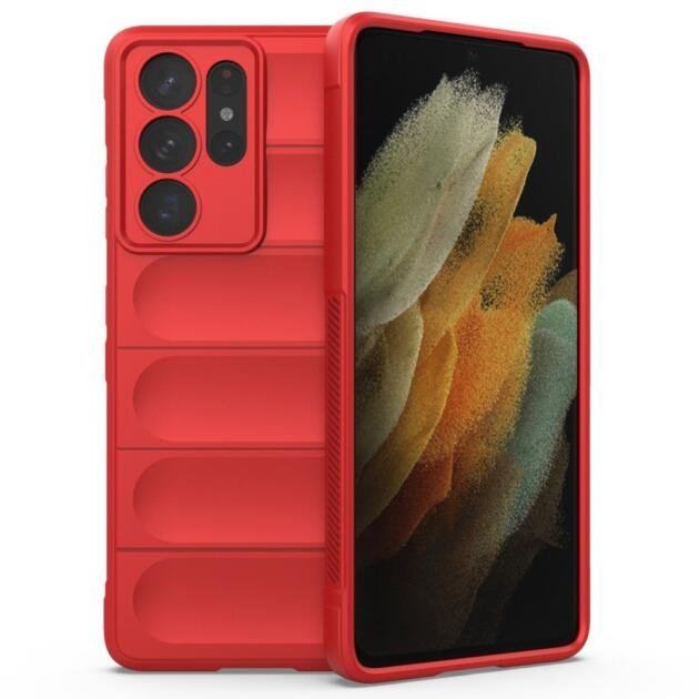 Coque TPU robuste pour Samsung Galaxy S21 Ultra 5G - Rouge