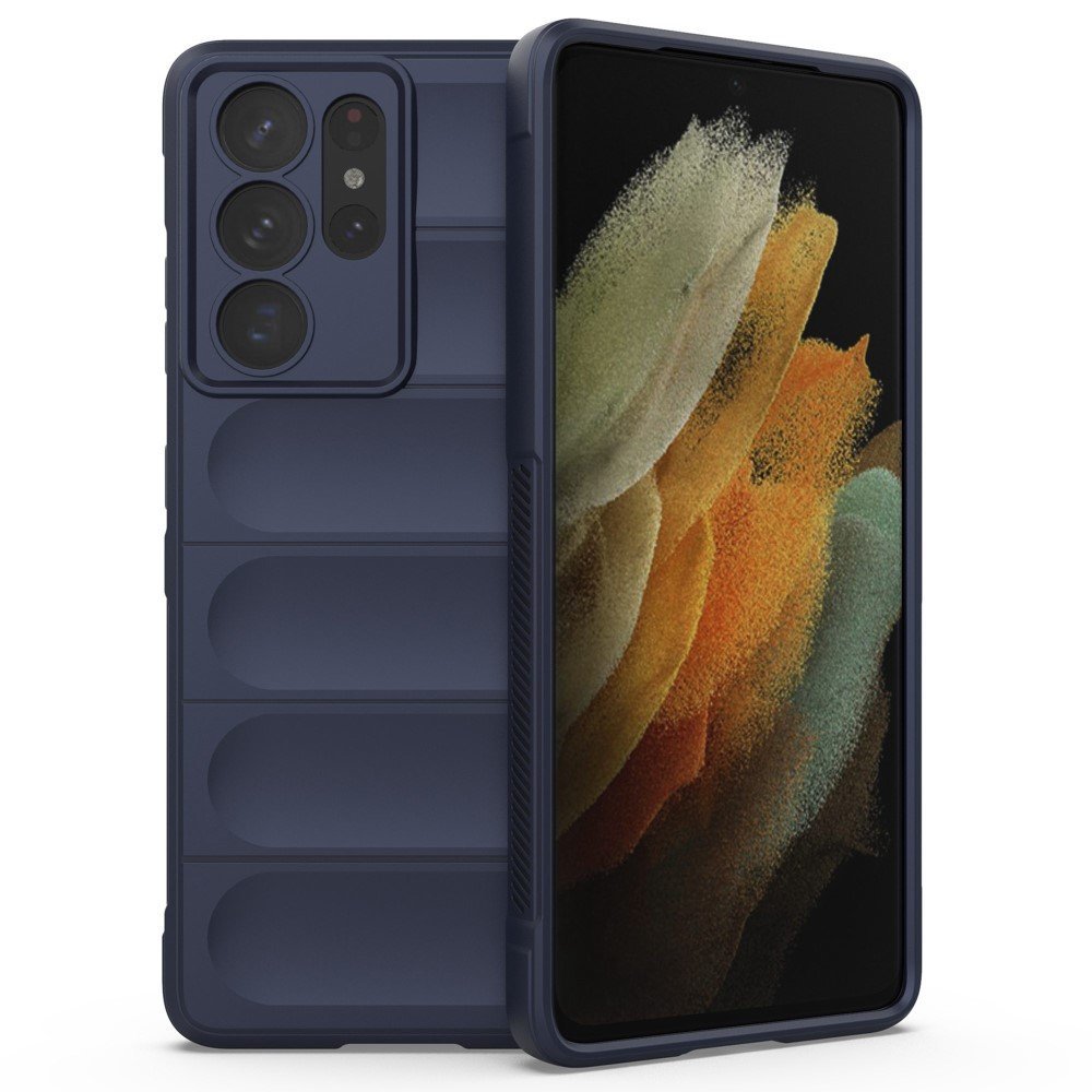 Rugged Phone Case for Samsung Galaxy S21 Ultra 5G, Anti-drop Protection Precise Cutout TPU Cover - Dark Blue