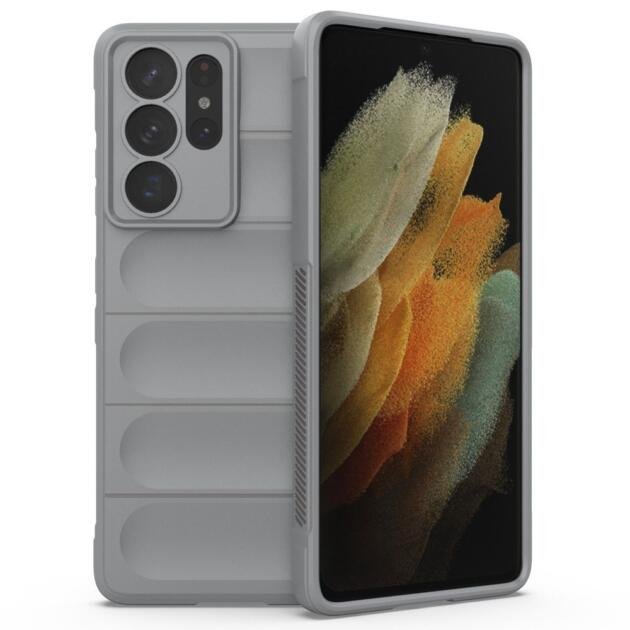 Coque TPU robuste pour Samsung Galaxy S21 Ultra 5G - Gris Clair