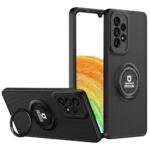 Coque PC + TPU avec support annulaire pour Samsung Galaxy A33 5G - Noir/Noir