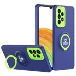 Coque PC + TPU avec support annulaire pour Samsung Galaxy A33 5G - Bleu/Vert