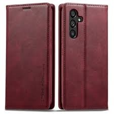 Cell Phone Cover Bag for Samsung Galaxy A34 5G, Drop Resistant TPU Rugged Back Phone Case - wine red