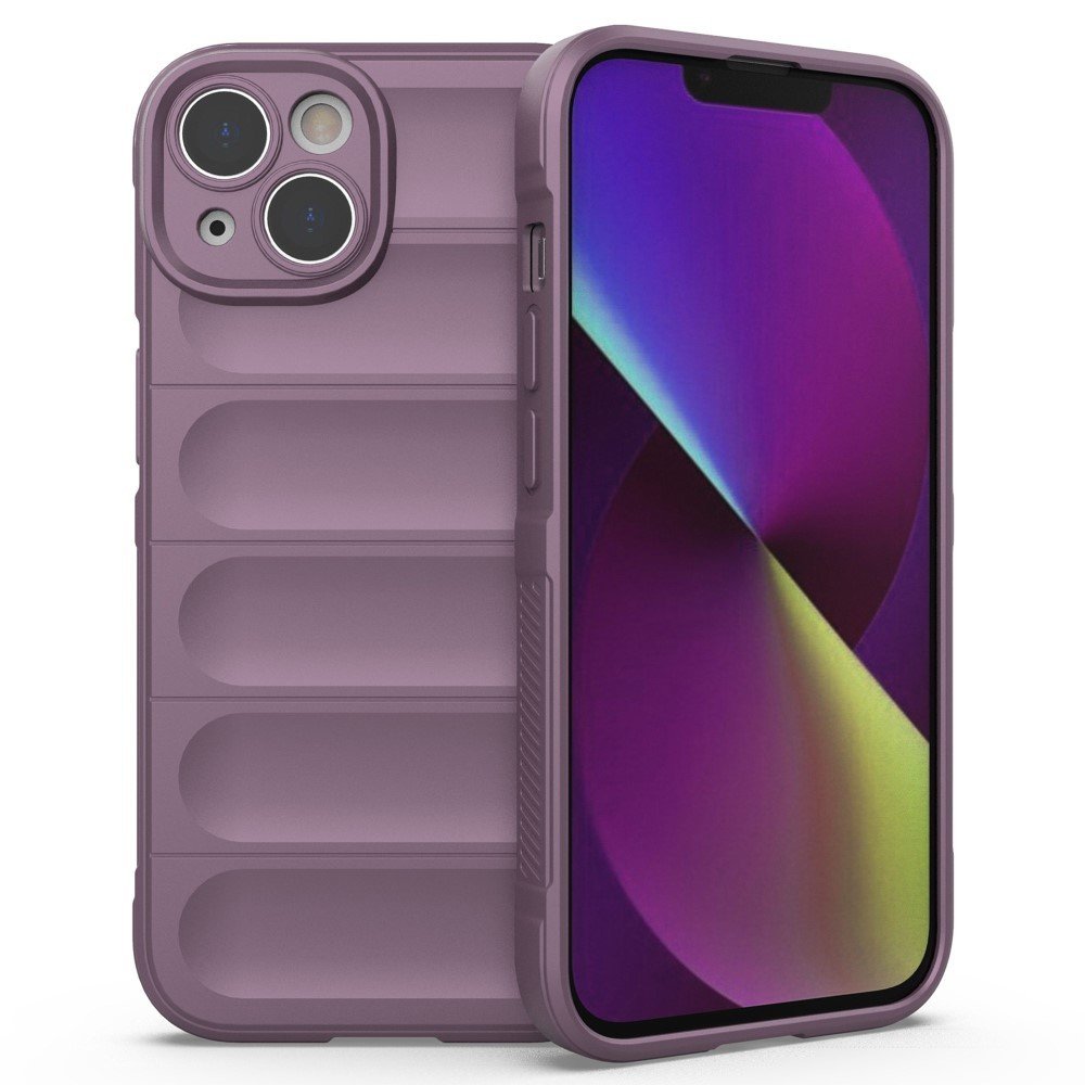 For iPhone 14 6.1 inch Soft TPU Case Rugged Back Shock Absorption Mobile Phone Protector Cover - Light Purple