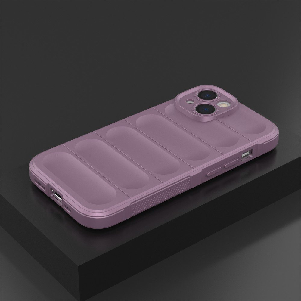 For iPhone 14 6.1 inch Soft TPU Case Rugged Back Shock Absorption Mobile Phone Protector Cover - Light Purple - Image 2