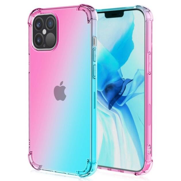 Coque dégradé pour iPhone 14 6,1 pouces - Rose/Vert
