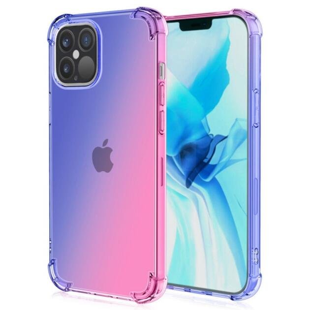 Coque dégradé pour iPhone 14 Pro 6,1 pouces - Bleu/Rose