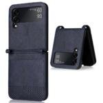 Étui en cuir pour Samsung Galaxy Z Flip4 5G - Bleu