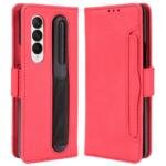 Étui portefeuille en cuir pour Samsung Galaxy Z Fold4 5G - Rouge