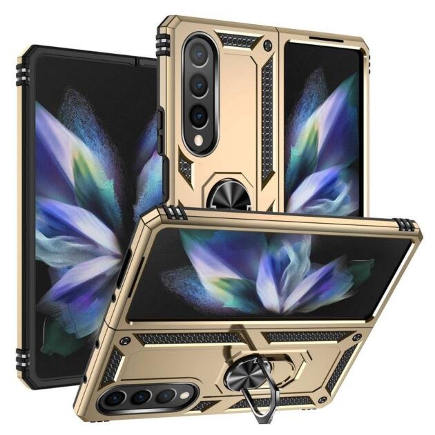 Coque avec support annulaire pour Samsung Galaxy Z Fold4 5G - Or
