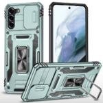 Coque avec support annulaire pour Samsung Galaxy S21 4G/5G - Vert Alpine