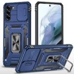 Coque avec support annulaire pour Samsung Galaxy S21 4G/5G - Bleu Marine