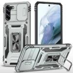 Coque avec support annulaire pour Samsung Galaxy S21 4G/5G - Gris