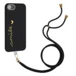 Coque TPU avec lanière pour iPhone 7/8/SE - Noir