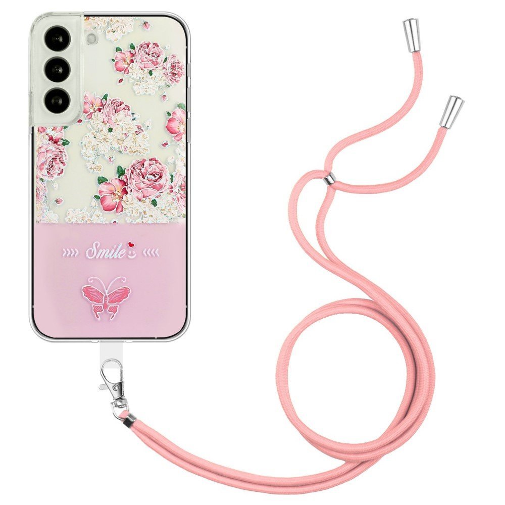 For Samsung Galaxy S22 5G Embossment Lacquered Butterfly TPU Cover Well-protected Anti-drop Phone Case - Red