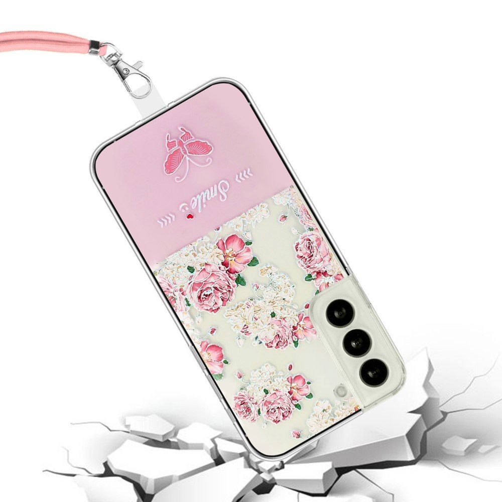 For Samsung Galaxy S22 5G Embossment Lacquered Butterfly TPU Cover Well-protected Anti-drop Phone Case - Red – Image 2