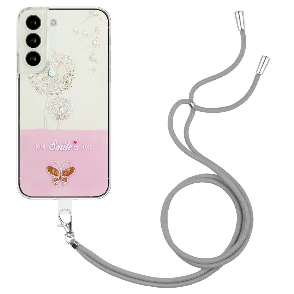 For Samsung Galaxy S22 5G Embossment Lacquered Butterfly TPU Cover Well-protected Anti-drop Phone Case - Gold