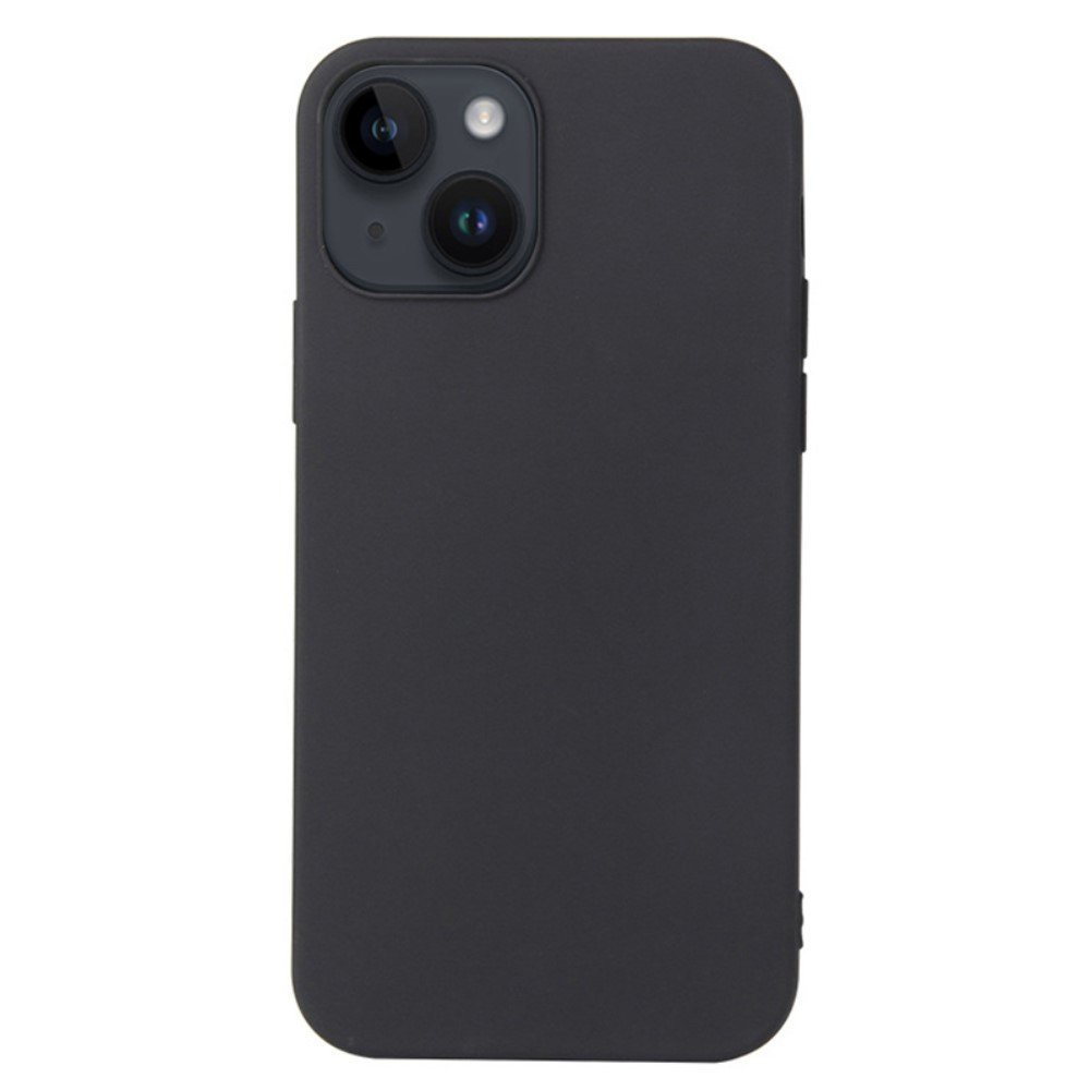 For iPhone 14 Plus Matte Surface Soft TPU Phone Back Cover Anti-drop Anti-fingerprint Case - Black