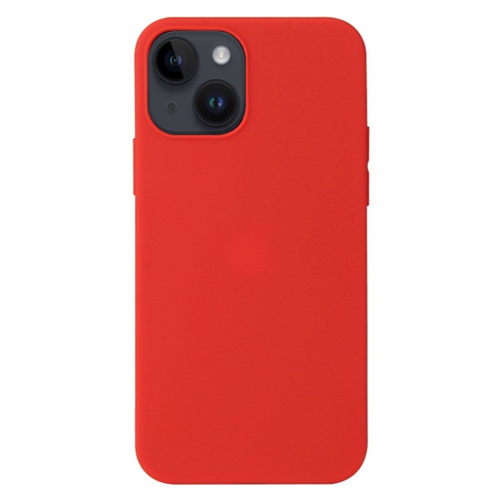 For iPhone 14 Plus Matte Surface Soft TPU Phone Back Cover Anti-drop Anti-fingerprint Case - Red