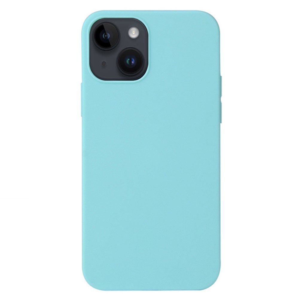For iPhone 14 Plus Matte Surface Soft TPU Phone Back Cover Anti-drop Anti-fingerprint Case - Sky Blue