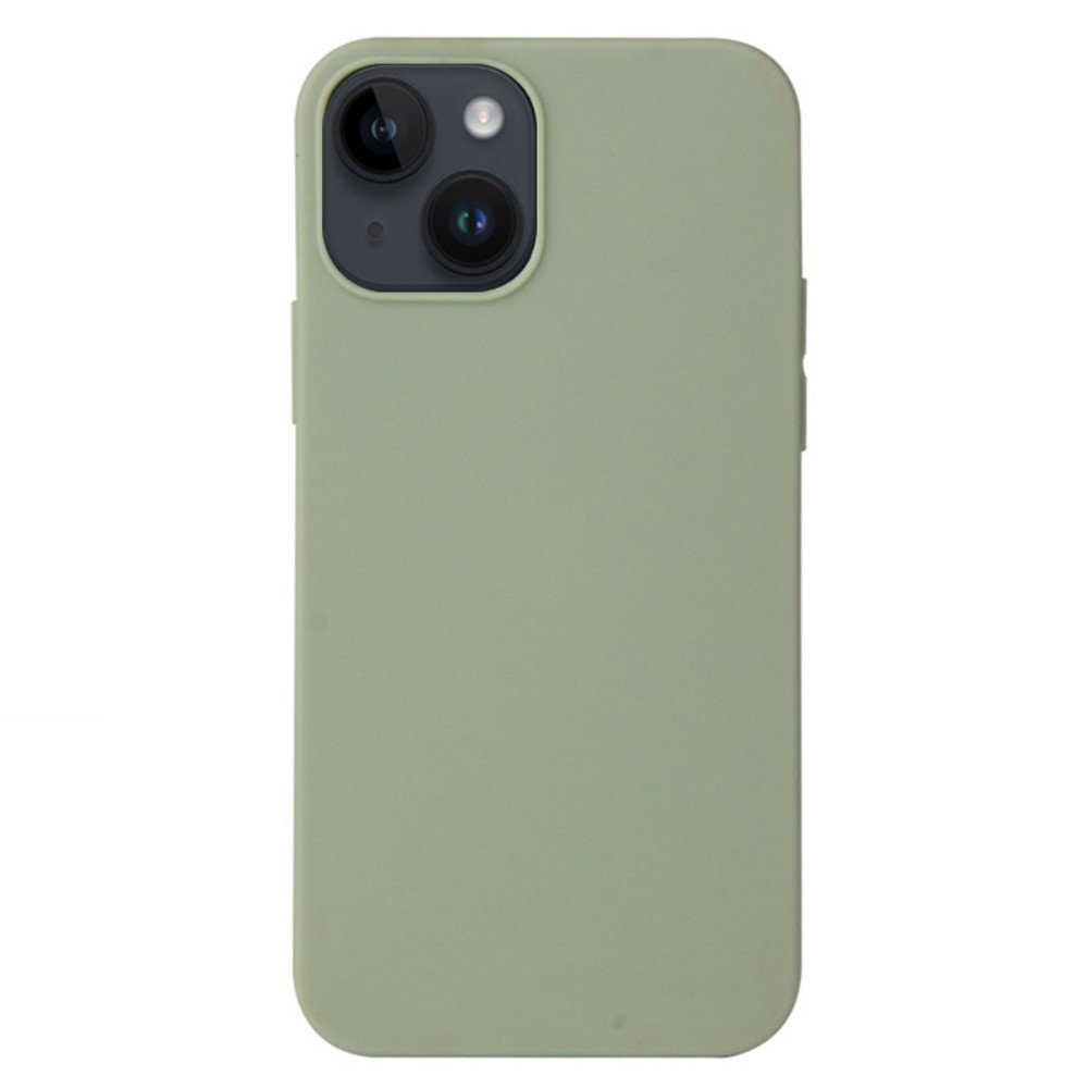 For iPhone 14 Plus Matte Surface Soft TPU Phone Back Cover Anti-drop Anti-fingerprint Case - Matcha Green