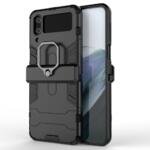 Coque avec support annulaire pour Samsung Galaxy Z Flip4 5G - Noir