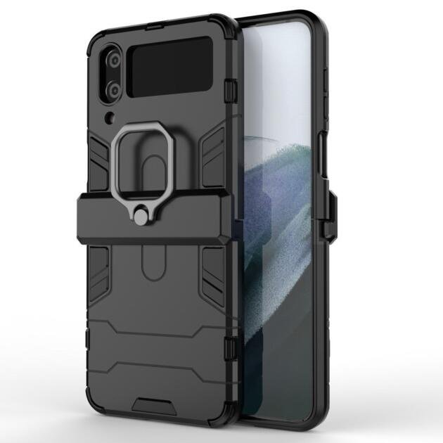 Coque avec support annulaire pour Samsung Galaxy Z Flip4 5G - Noir