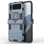 Coque avec support annulaire pour Samsung Galaxy Z Flip4 5G - Bleu