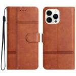 Étui portefeuille en cuir pour iPhone 14 Pro Max - Marron