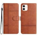 Étui portefeuille en cuir pour iPhone 12 mini 5,4 pouces - Marron